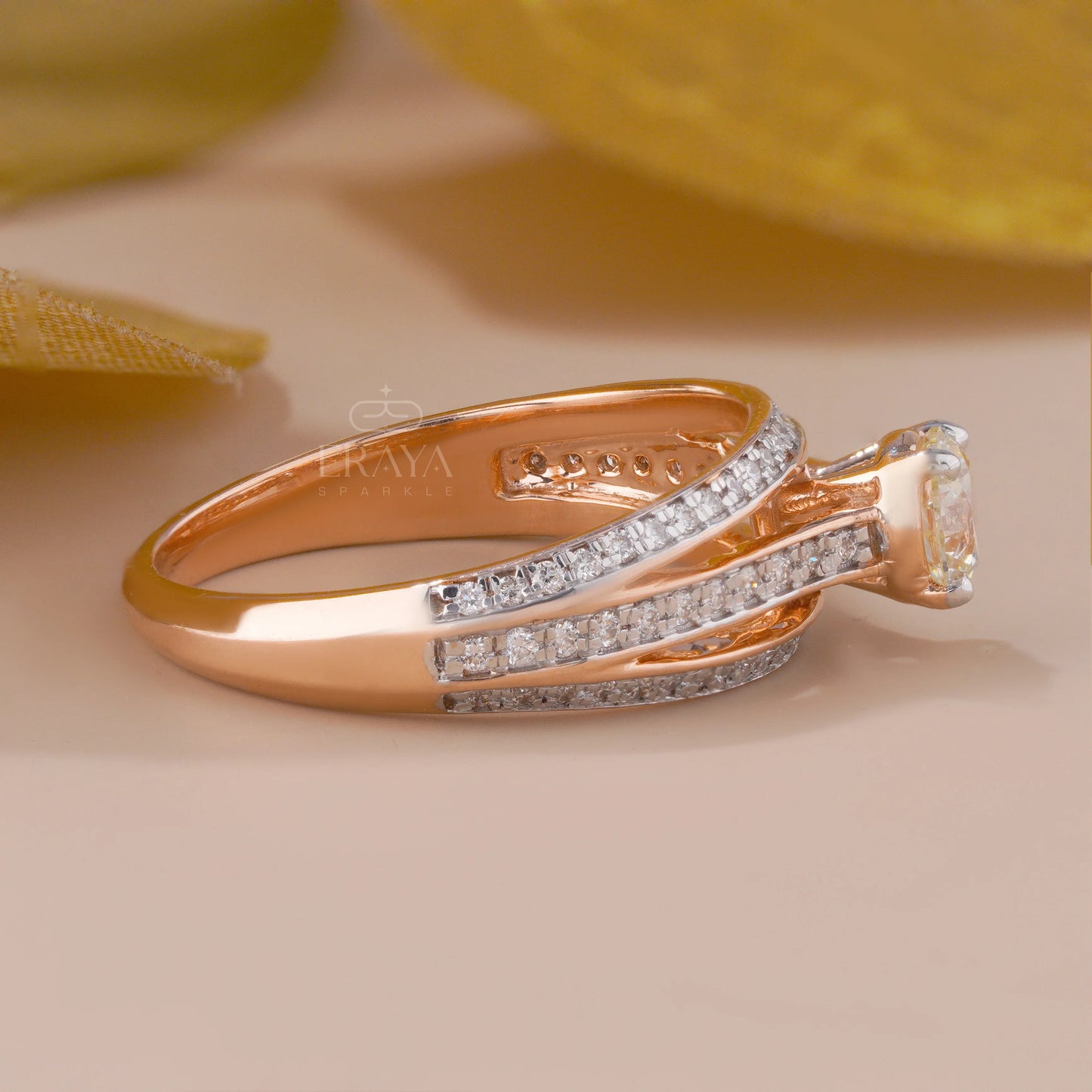 Rose Gold Bridal Ring –Engagement Ring Gold - erayasparkle