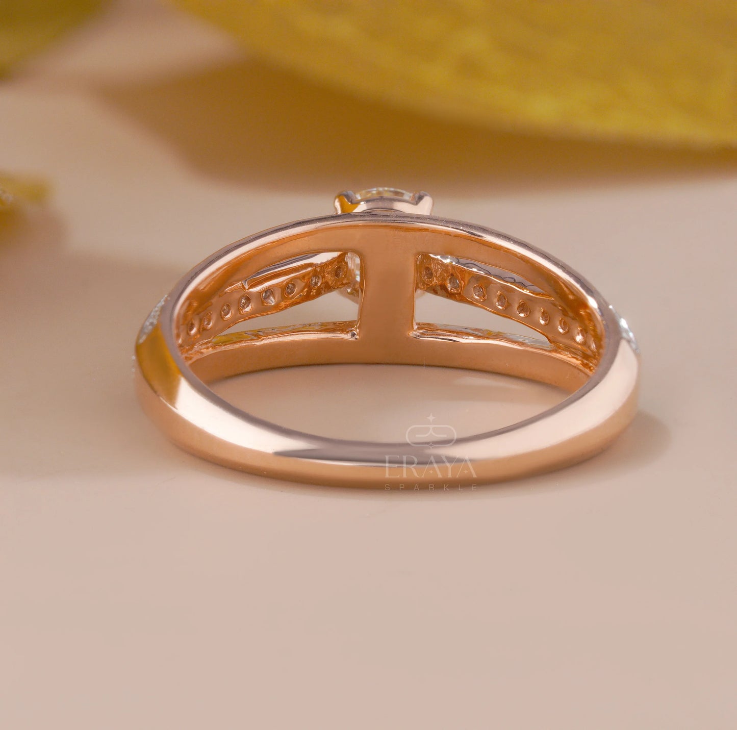 Rose Gold Bridal Ring –Engagement Ring Gold - erayasparkle