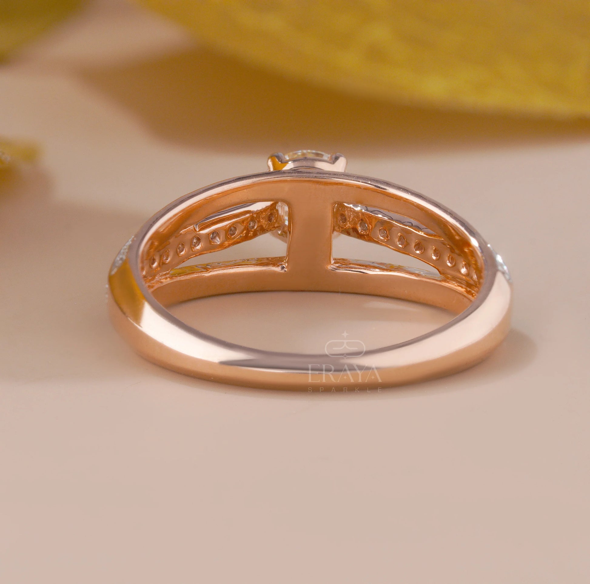 Rose Gold Bridal Ring –Engagement Ring Gold - erayasparkle