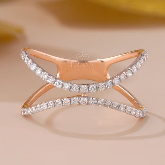 Criss-Cross Stackable Ring with Lab Grown Diamond - erayasparkle