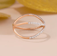 Criss-Cross Stackable Ring with Lab Grown Diamond - Ring