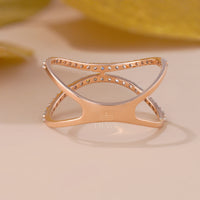 Criss-Cross Stackable Ring with Lab Grown Diamond - Ring