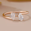 Toi et Moi Promise Ring with Lab Diamond - Ring