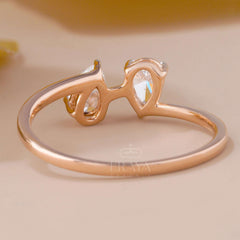 Toi et Moi Promise Ring with Lab Diamond - Ring