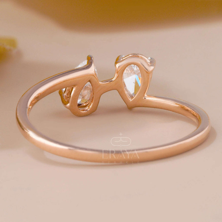 Toi et Moi Promise Ring with Lab Diamond - Ring