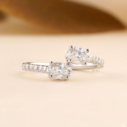 Toi et Moi Ring – Oval Lab Diamond Pave Band - Ring