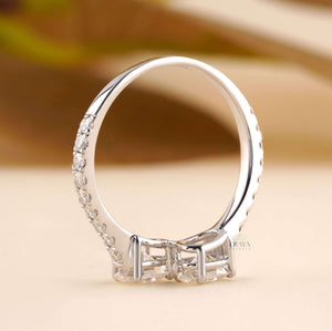 Toi et Moi Ring – Oval Lab Diamond Pave Band - Ring