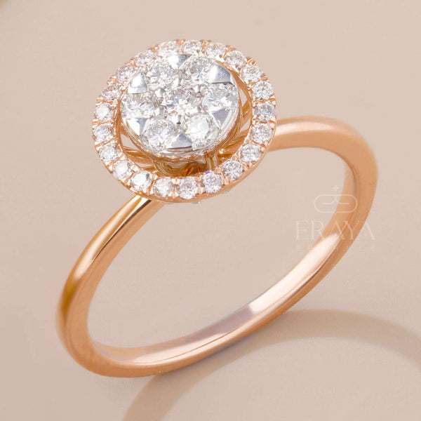Floral Cluster Halo – Lab Grown Ring - Ring