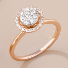 Floral Cluster Halo – Lab Grown Ring - Ring