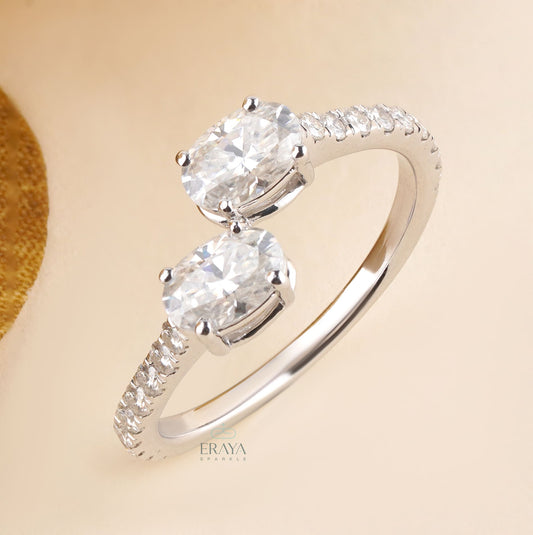 Toi et Moi Ring – Oval Lab Diamond Pave Band - Ring