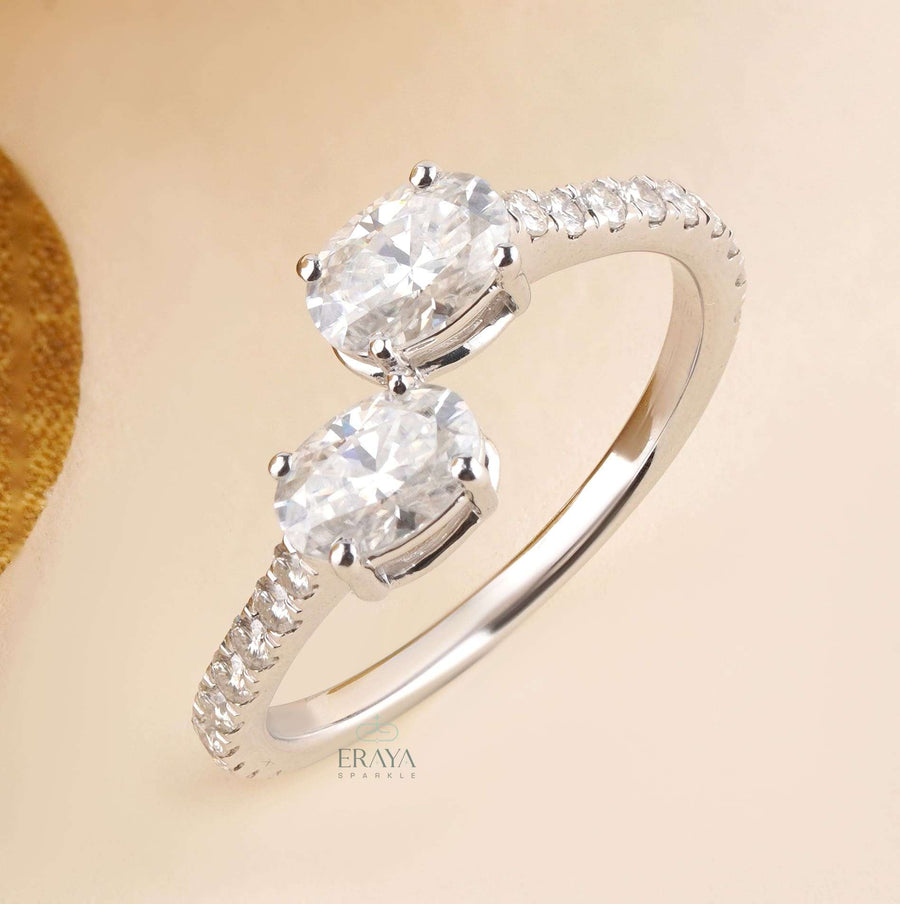 Toi et Moi Ring – Oval Lab Diamond Pave Band - Ring