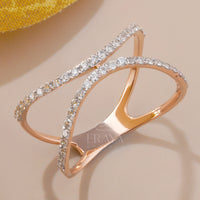 Criss-Cross Stackable Ring with Lab Grown Diamond - Ring
