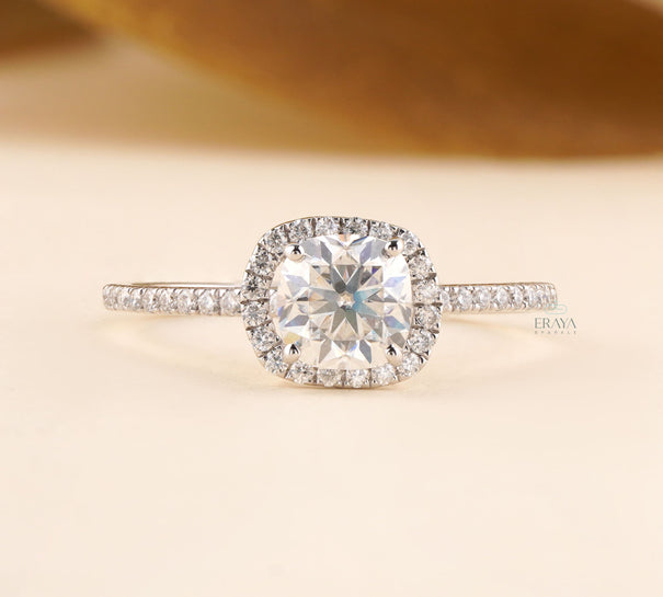 Cushion Lab-Diamond Halo Ring - Ring