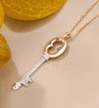 Elegant Key Necklace with Lab-Grown Diamond Pedant - 