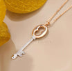 Elegant Key Necklace with Lab-Grown Diamond Pedant - 