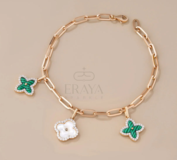 Clover Charm Band with Lab-Created Diamond - Ring