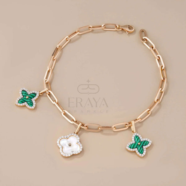 Clover Charm Band with Lab-Created Diamond - Ring