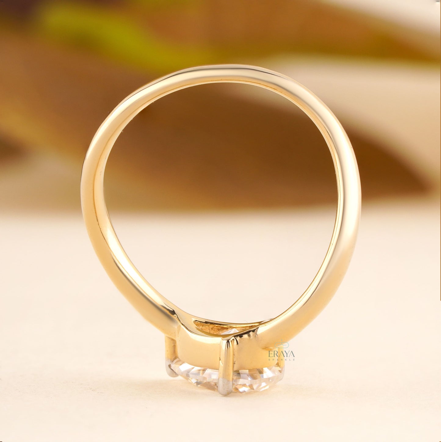 East West Pear Lab Grown Diamond Solitaire Ring - Ring