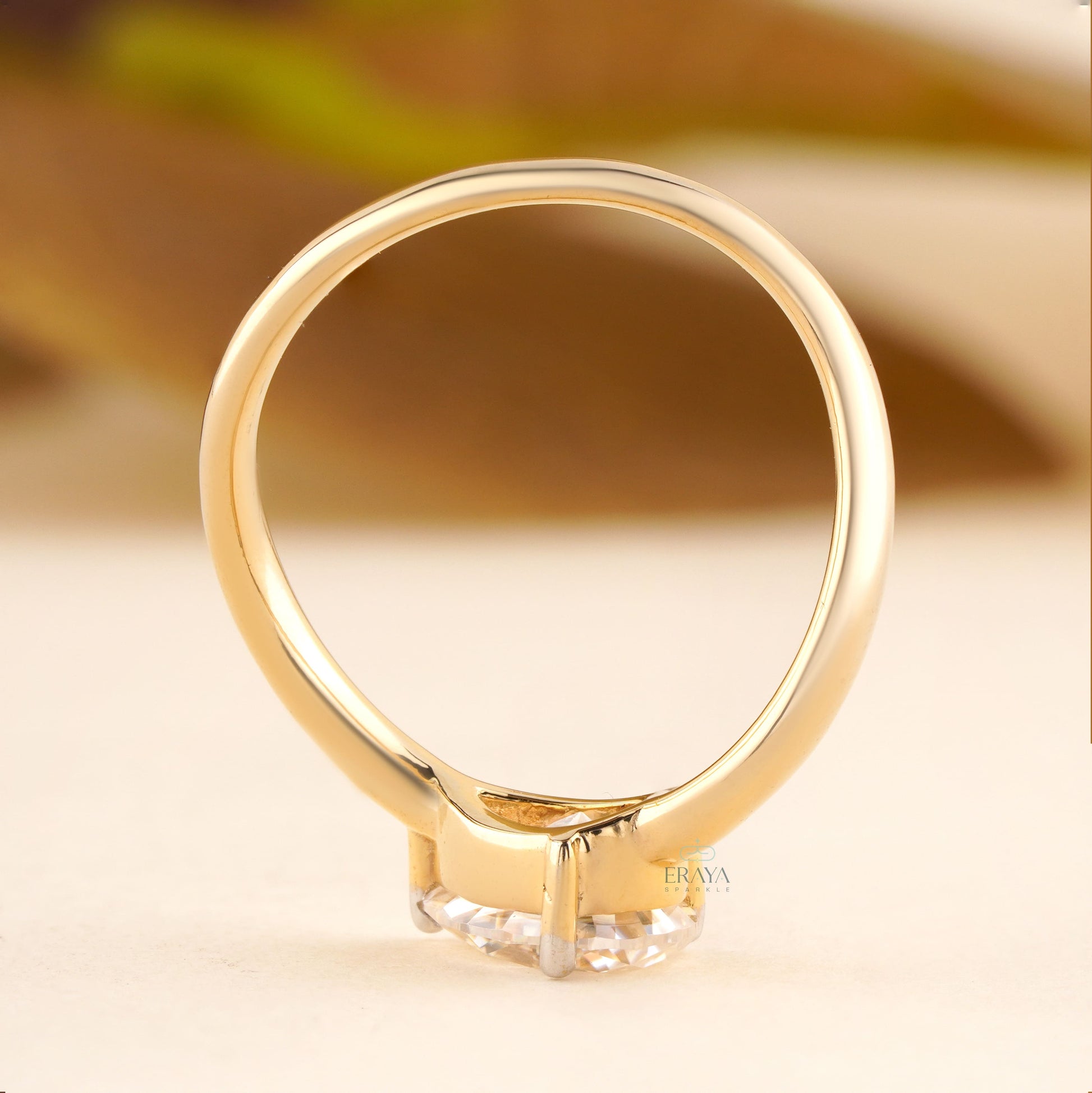 East West Pear Lab Grown Diamond Solitaire Ring - Ring