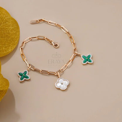 Clover Charm Band with Lab-Created Diamond - erayasparkle