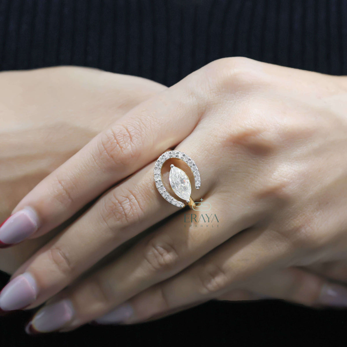 Vintage Marquise Engagement Ring – East West Gold