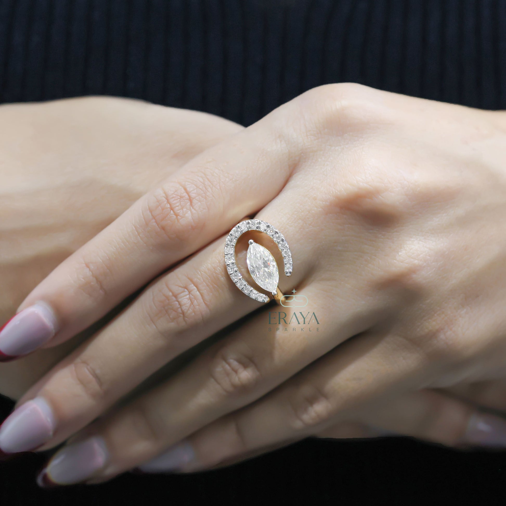 Vintage Marquise Engagement Ring – East West Gold - Ring