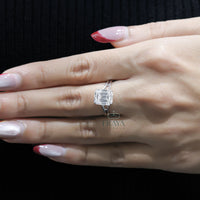 Emerald Cut Engagement Rings Gold – 3.62 CT Split Shank Solitaire - Ring