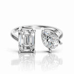 Toi et Moi Design Ring Emerald Diamond