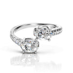 Toi et Moi Ring – Oval Lab Diamond Pave Band