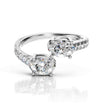 Toi et Moi Ring – Oval Lab Diamond Pave Band