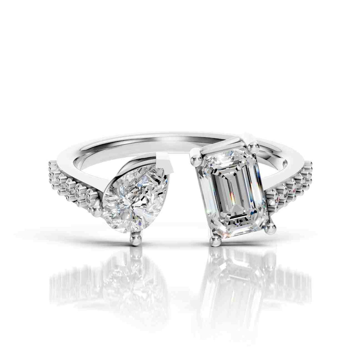 Modern Two-Stone Ring – Lab Diamond Ring