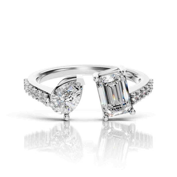 Modern Two-Stone Ring – Lab Diamond Ring