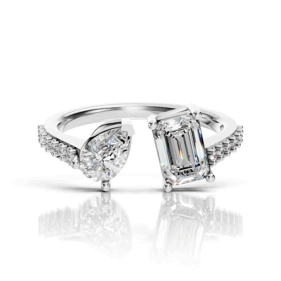 Modern Two-Stone Ring – Lab Diamond Ring