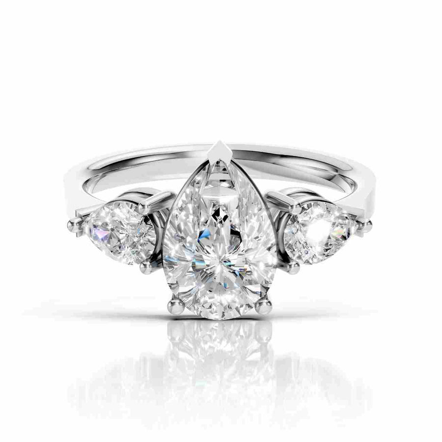 Pear Shaped Lab Diamond Ring