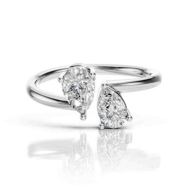 Toi et Moi Promise Ring with Lab Diamond