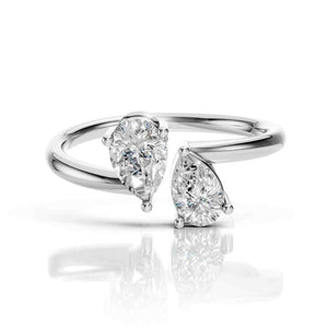 Toi et Moi Promise Ring with Lab Diamond