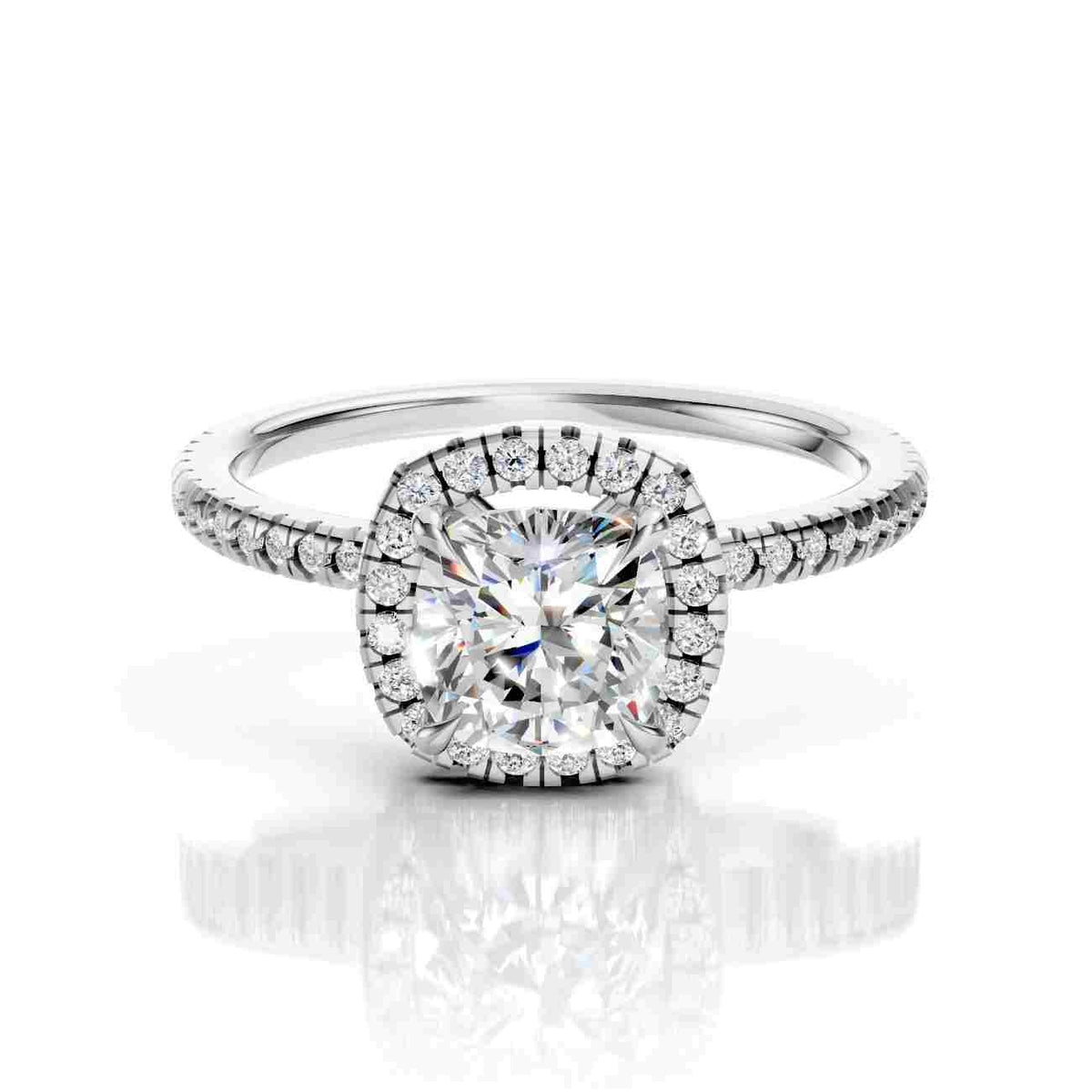 Cushion Lab-Diamond Halo Ring