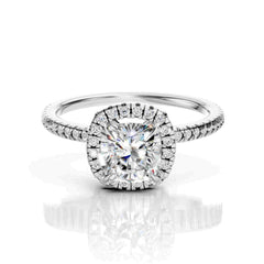Cushion Lab-Diamond Halo Ring