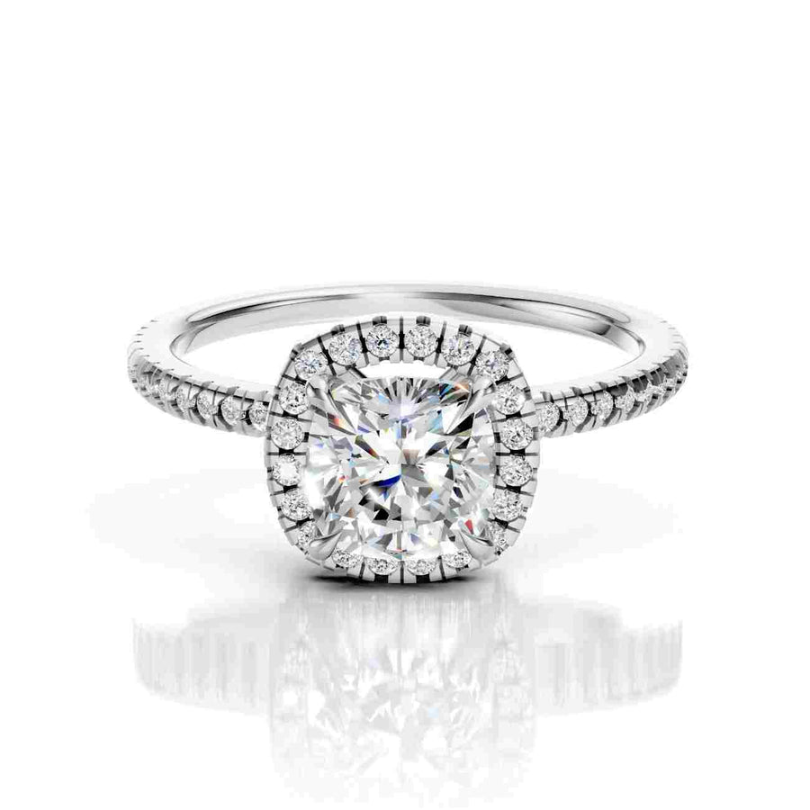 Cushion Lab-Diamond Halo Ring