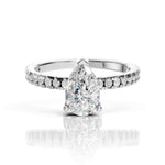 Diamond Pear Cut Ring with Hidden Halo