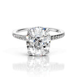 Cushion Cut Diamond Ring with Split Shank
