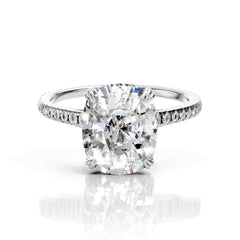 Cushion Cut Diamond Ring with Split Shank