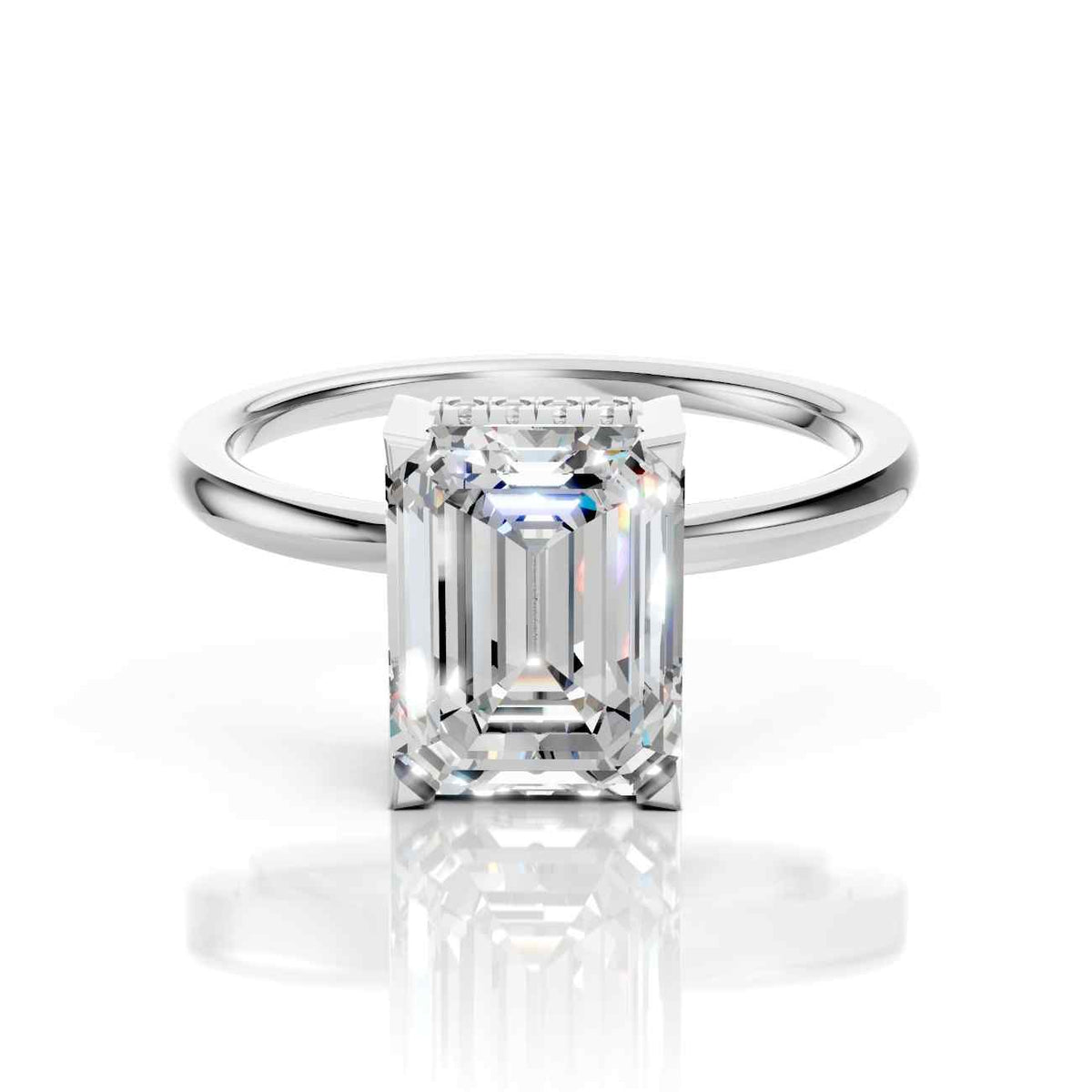 Emerald Engagement Rings – 2.59 CT Hidden Halo Solitaire