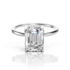 Emerald Engagement Rings – 2.59 CT Hidden Halo Solitaire
