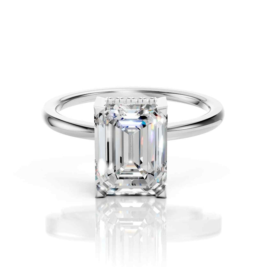 Emerald Engagement Rings – 2.59 CT Hidden Halo Solitaire