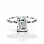 Emerald Diamond Ring Hidden Halo Pavé