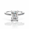 Emerald Diamond Ring Hidden Halo Pavé
