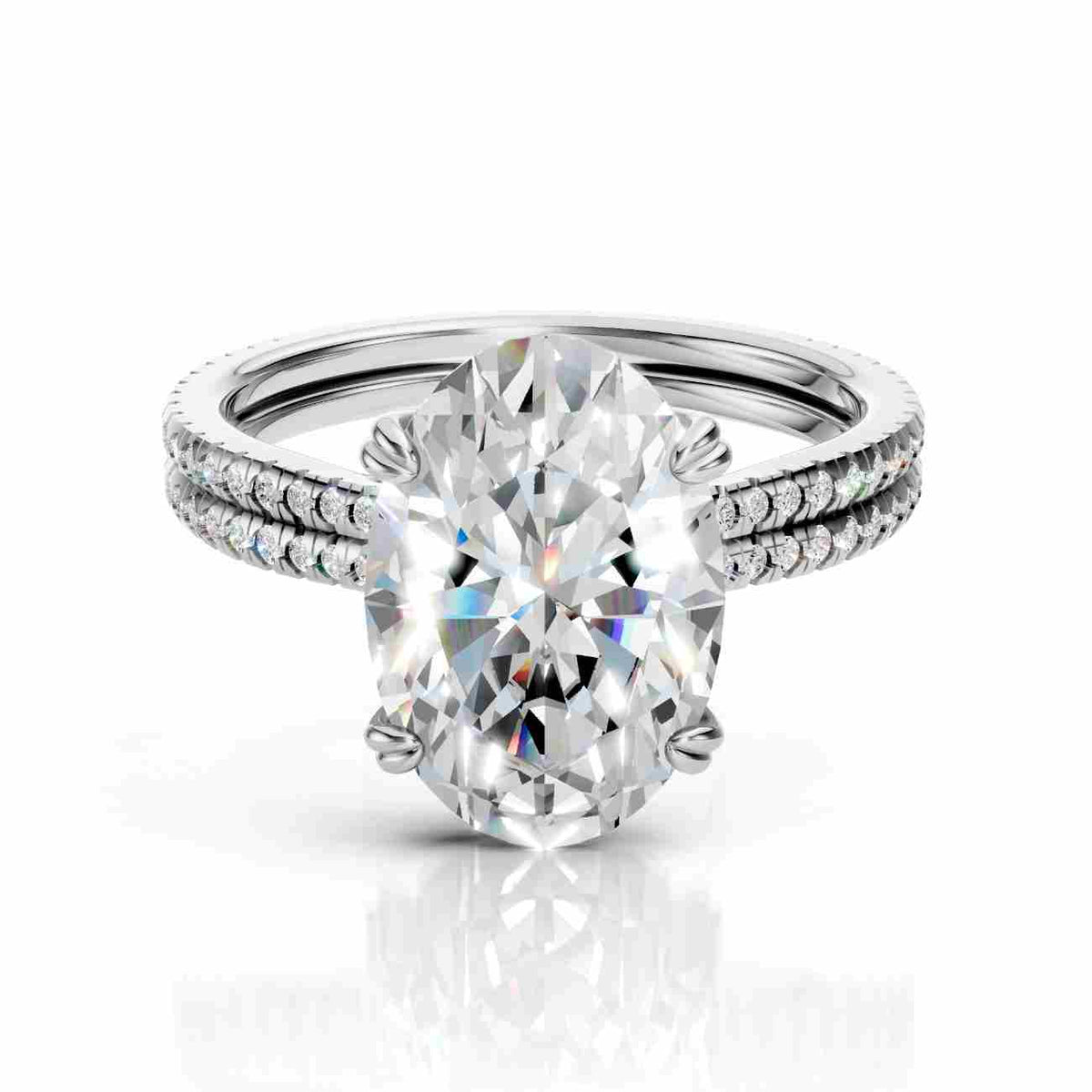 Oval Engagement Ring – Cathedral Diamond