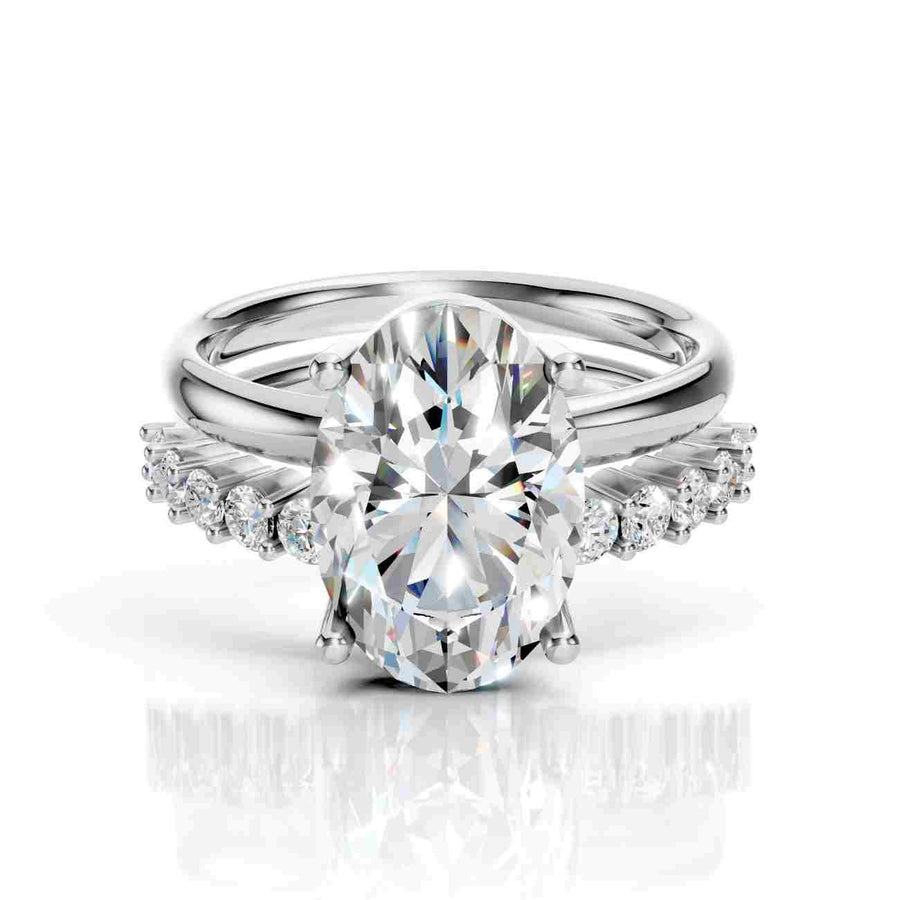 Oval Engagement Ring with Lab Diamond