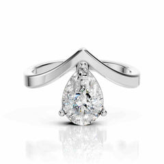 Pear Diamond Engagement Ring | Modern Open Band